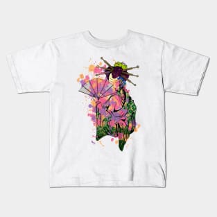 Abstract Geisha Kids T-Shirt